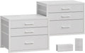Closet Drawers Set of 2, White Closet Organizer with 3 Fabric Drawers, Stackable Storage Drawers for Closet, Bedroom, Dorm (White)