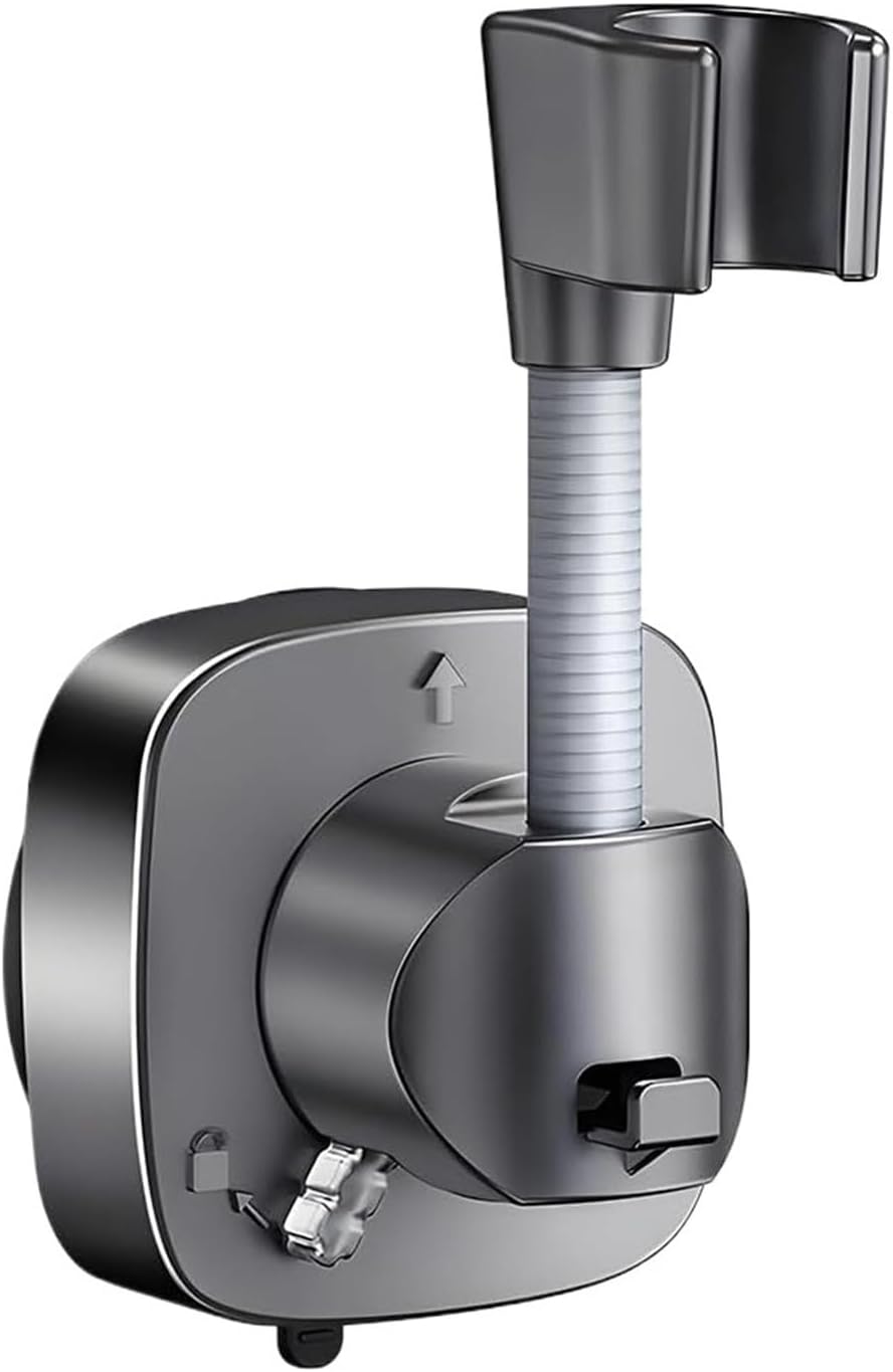 Suction Cup Shower Holder with Hook (Grey)