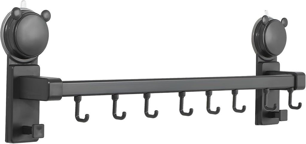 ARTIBETTER Heavy Duty Suction Cup Hooks Rack with 50cm Single Rod, No Drilling Wall Mount Kitchen and Bathroom Suction Hooks for Shower Towels and Household Storage Organizer