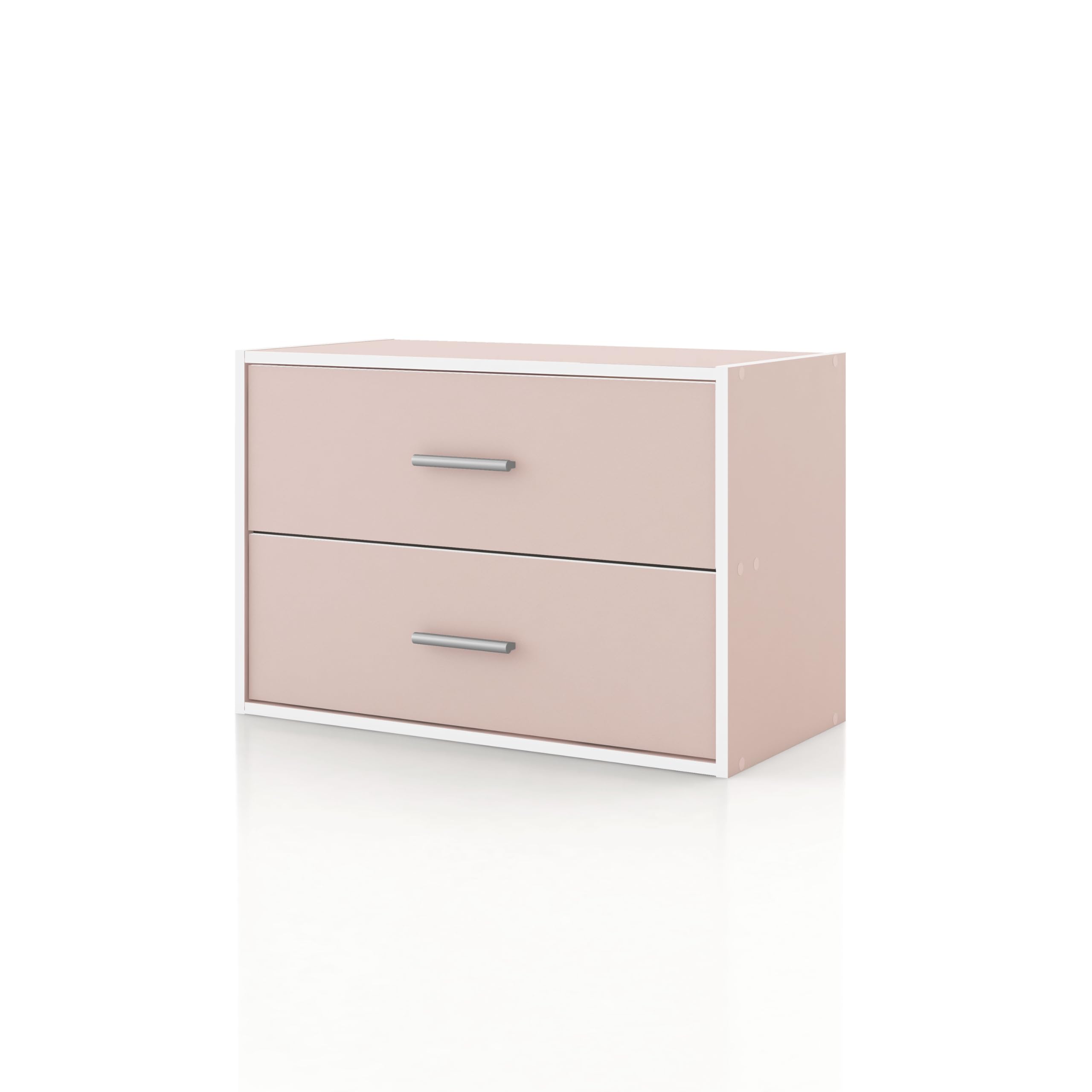 Homes: Inside + Out Apexa 2-Drawer Wooden Stackable Storage Drawers, Small Food Pantry Cabinet, Cajonera De Madera, Underbed Drawer Dorm Teen Room Decor & Bedroom, Home Office, Kitchen, White