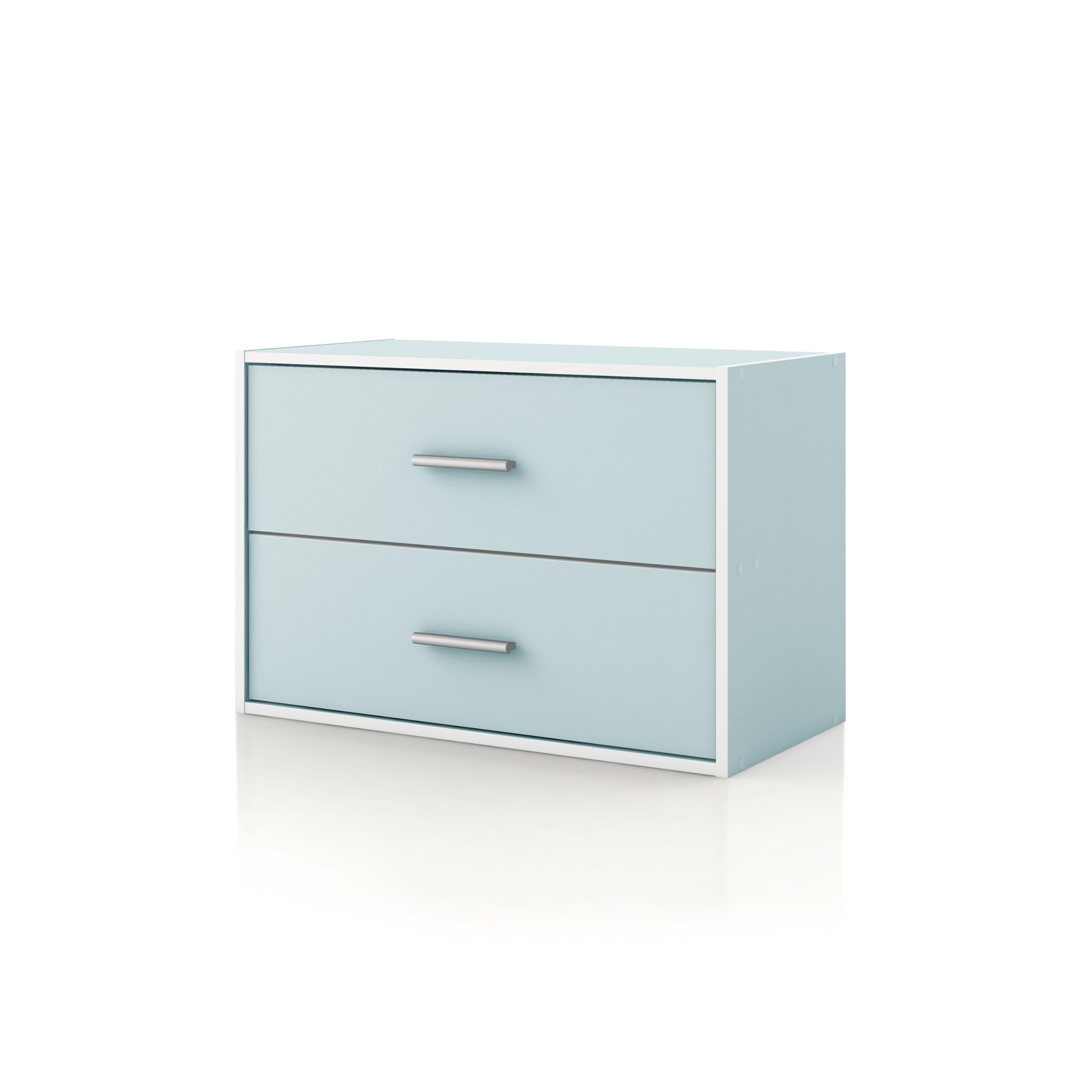 Homes: Inside + Out Apexa 2-Drawer Wooden Stackable Storage Drawers, Small Food Pantry Cabinet, Cajonera De Madera, Underbed Drawer Dorm Teen Room Decor & Bedroom, Home Office, Kitchen, White
