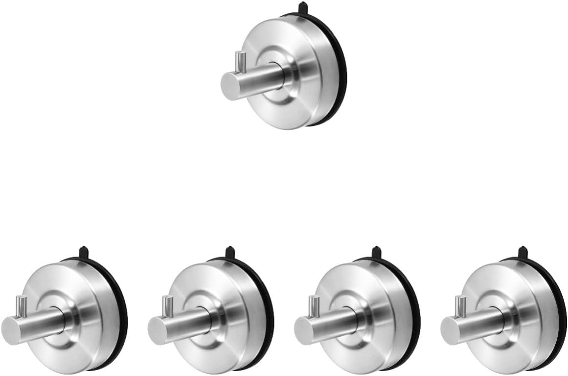 WOONEKY 5pcs Indoor Suction Cup Hooks Shower Hooks Suction Cup Hangers for Bathroom Towel
