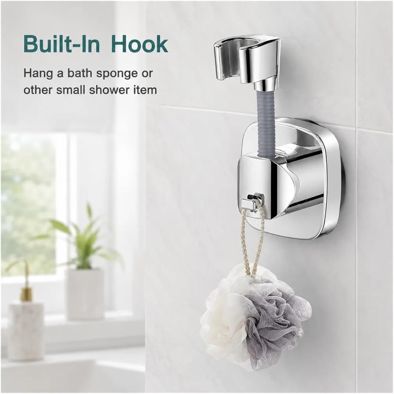 1pcs Suction Cup Shower Holder with Hook(Black)