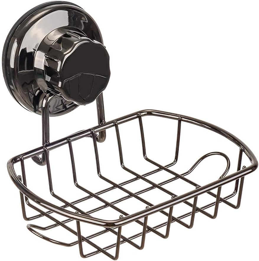 SANNO Adhesive Suction Hooks Soap Dish Holder Deep Shower Caddy