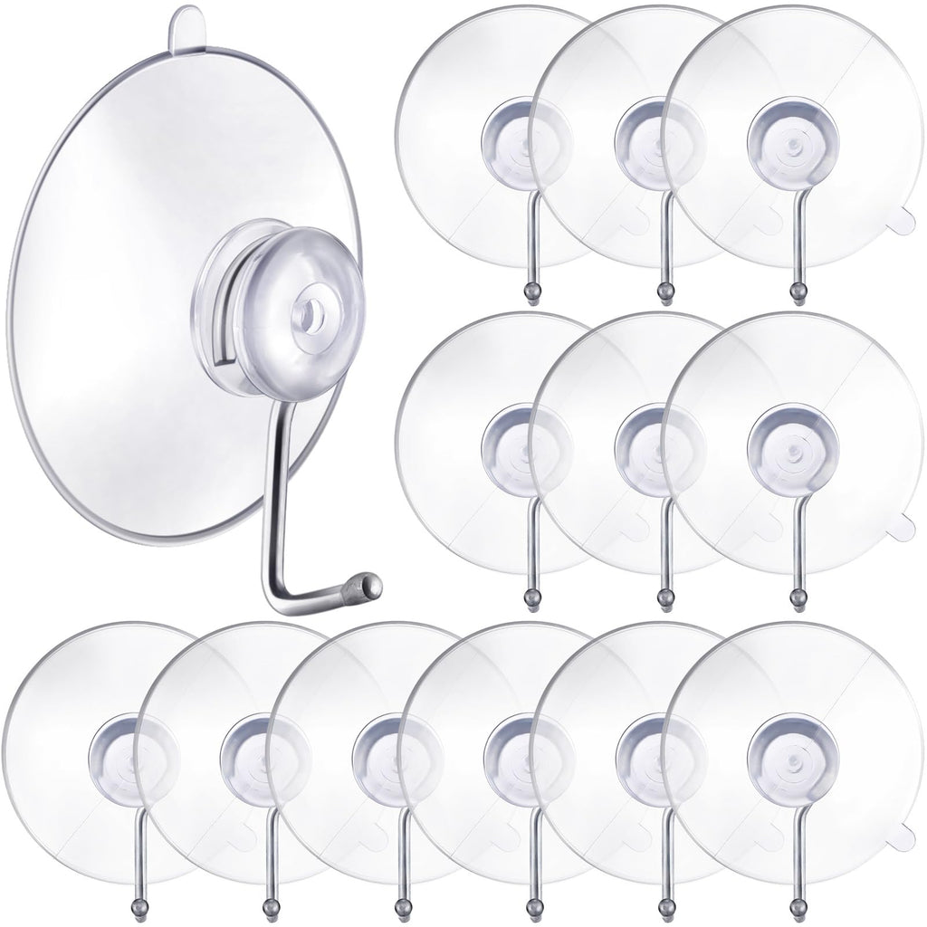 Unittype 240 Pieces Suction Cup Wall Hooks PVC Reusable Clear Suction Cups with Metal Hooks Practical Hanging Supplies Without Nails for Wall Door Glass Window Kitchen Bathroom Shower, 45 mm