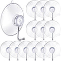 Unittype 240 Pieces Suction Cup Wall Hooks PVC Reusable Clear Suction Cups with Metal Hooks Practical Hanging Supplies Without Nails for Wall Door Glass Window Kitchen Bathroom Shower, 45 mm
