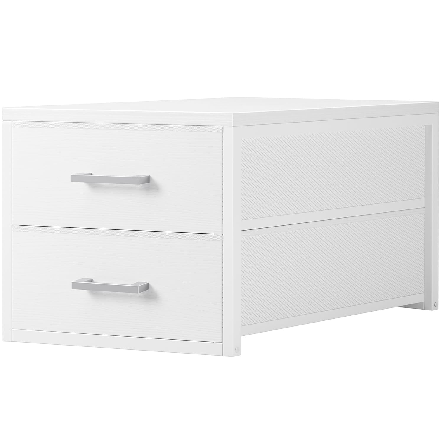 BOLUO Stackable Storage Drawers Closet Organizers and Storage Fabric Black 2 Drawer Dresser for Bedroom Modern