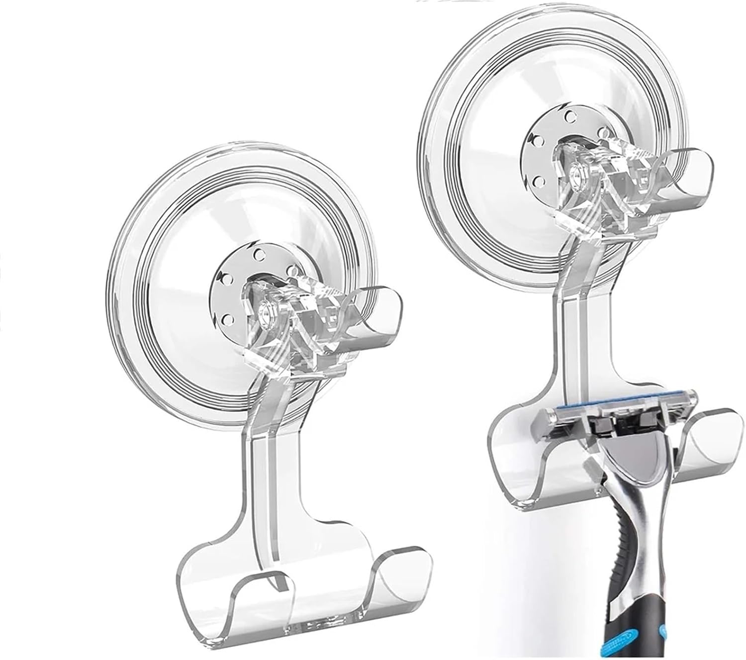 2 Suction Cup Hooks Detachable Reusable Shower Shaver Waterproof Strong Vacuum Storage Holder Hanger(4 Pack)