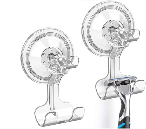2 Suction Cup Hooks Detachable Reusable Shower Shaver Waterproof Strong Vacuum Storage Holder Hanger(4 Pack)
