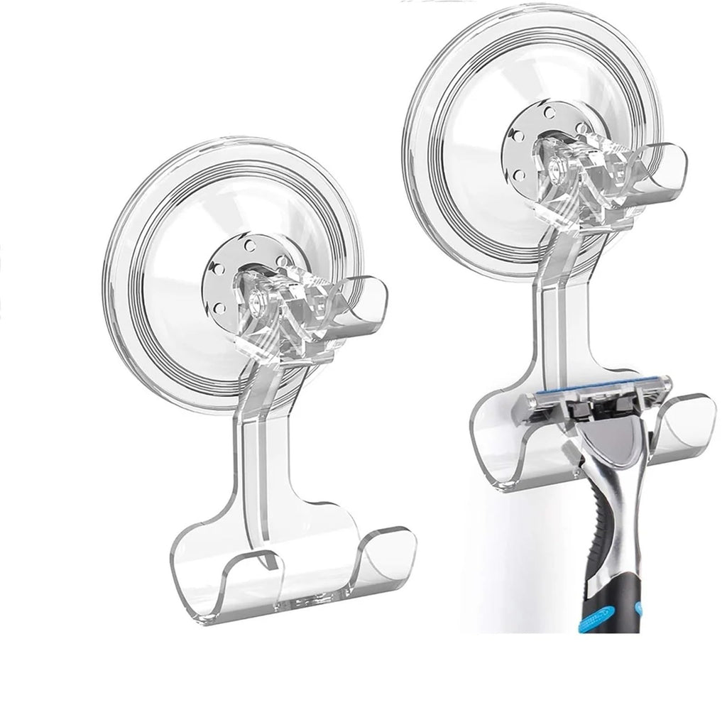 2 Suction Cup Hooks Detachable Reusable Shower Shaver Waterproof Strong Vacuum Storage Holder Hanger(4 Pack)