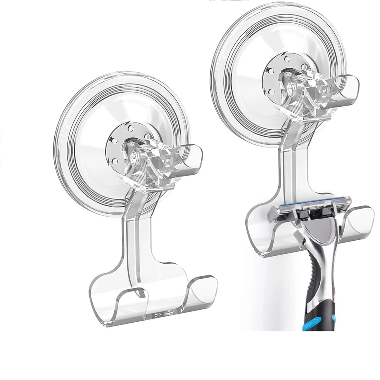2 Suction Cup Hooks Detachable Reusable Shower Shaver Waterproof Strong Vacuum Storage Holder Hanger(4 Pack)