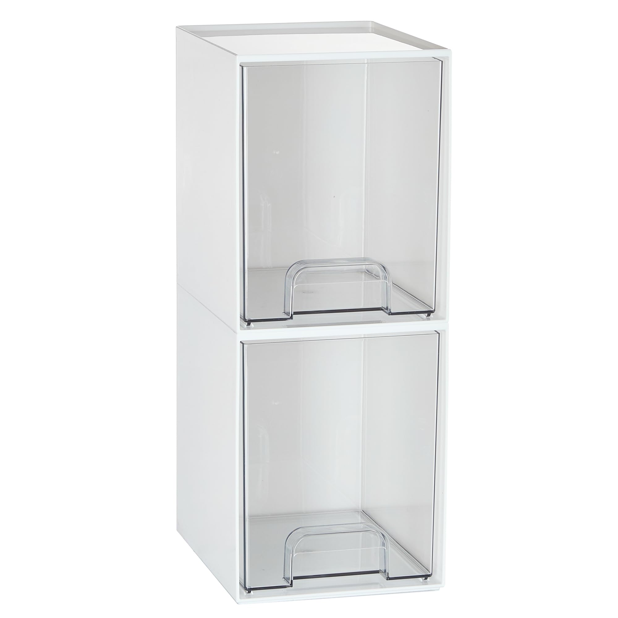 Vtopmart 12.1''W Clear Stackable Storage Drawers,4 Pack Acrylic Plastic Organizers Bins for Makeup Palettes, Cosmetics, and Beauty Supplies,Ideal for Vanity, Bathroom,Cabinet,Desk Organization