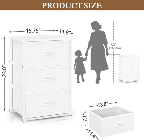 2-Pack Stackable Storage Drawers (6 Drawers Total), White Closet Drawers Organizer for Clothes with Wooden Top & Metal Frame, Freestanding or Stackable Dresser for Bedroom, Living Room, Under Bed