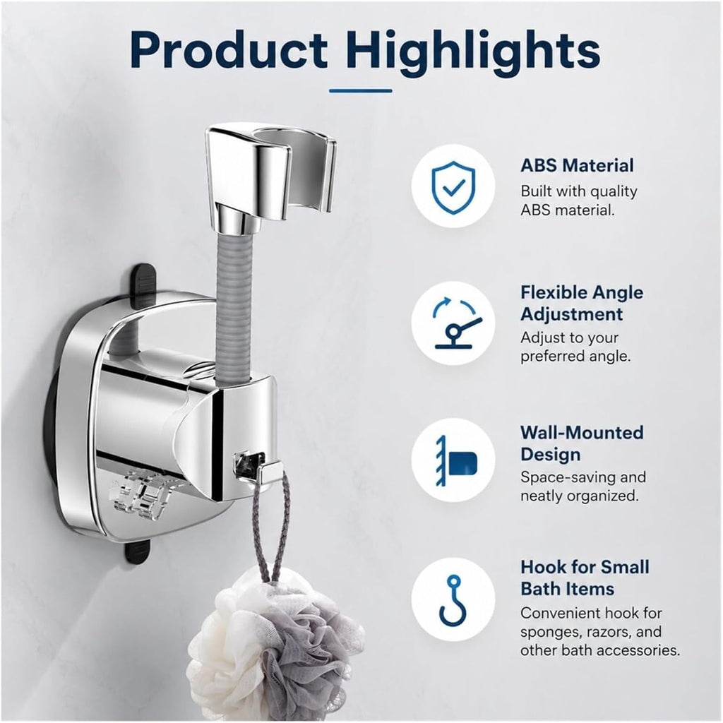 1 Suction Cup Shower Holder with Hook(White)