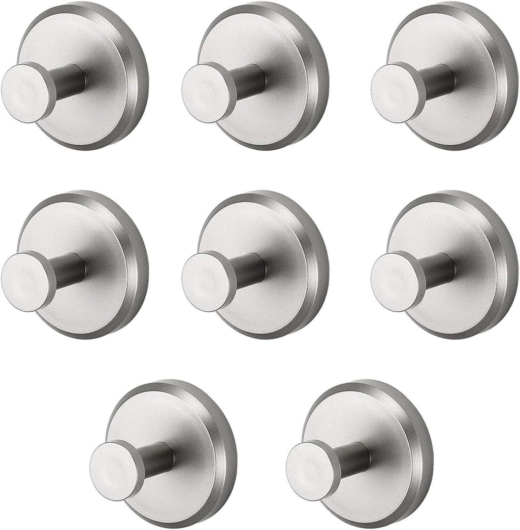 SOYON Luxehold Hooks, Suction Cup Hook, Luxehold No Drill Hooks Hearthcove, Stainless Steel Bathroom and Kitchen Hook, for Bathroom Glass Door(Color:8 Silver)