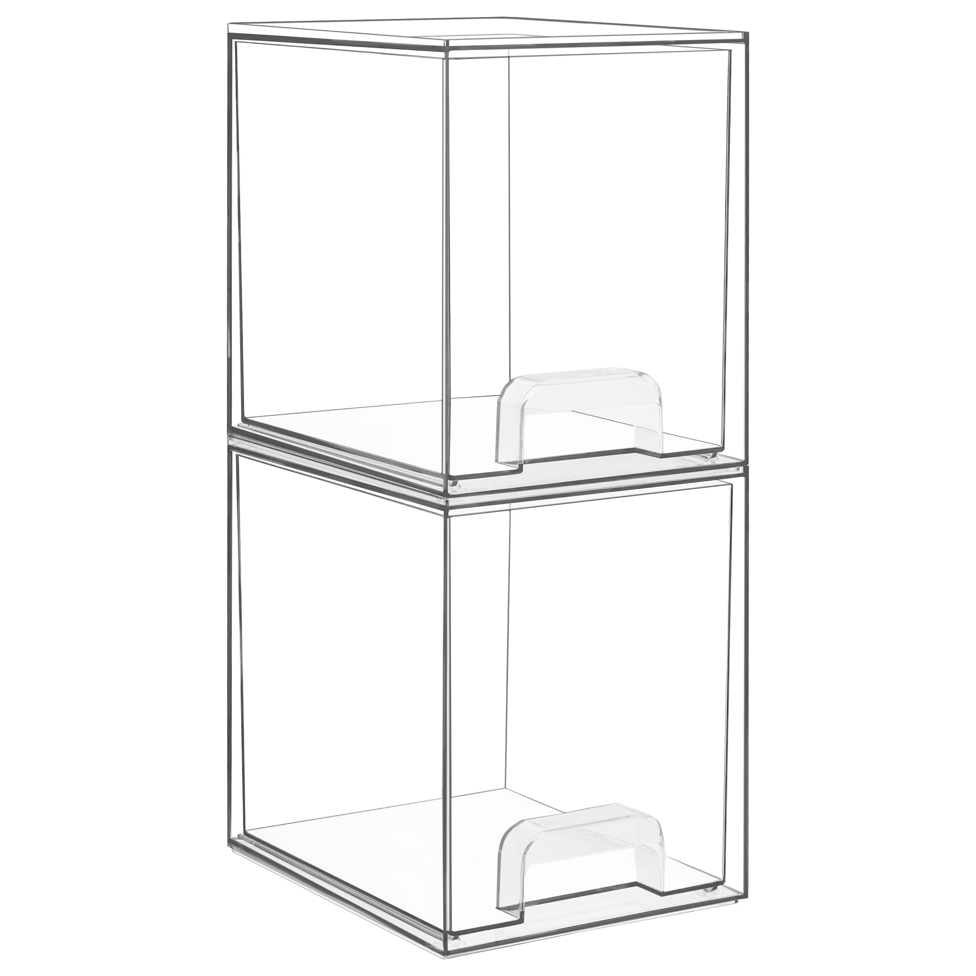 Vtopmart 12.1''W Clear Stackable Storage Drawers,4 Pack Acrylic Plastic Organizers Bins for Makeup Palettes, Cosmetics, and Beauty Supplies,Ideal for Vanity, Bathroom,Cabinet,Desk Organization