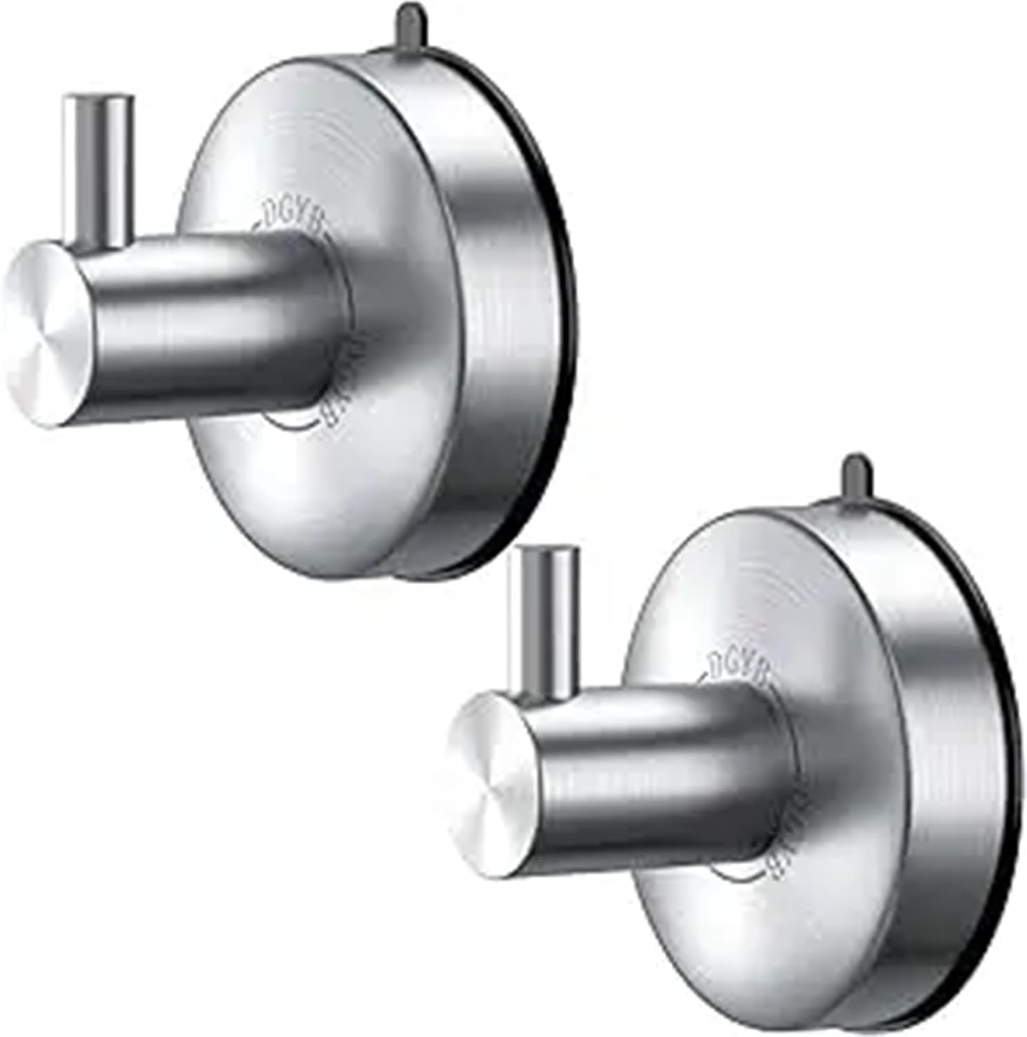 Suction Cup Hooks for Shower Brushed Nickel Towel Hanger Bathrooms SUS 304 Stainless Steel Home Storage Holder Hook(2 Pack)