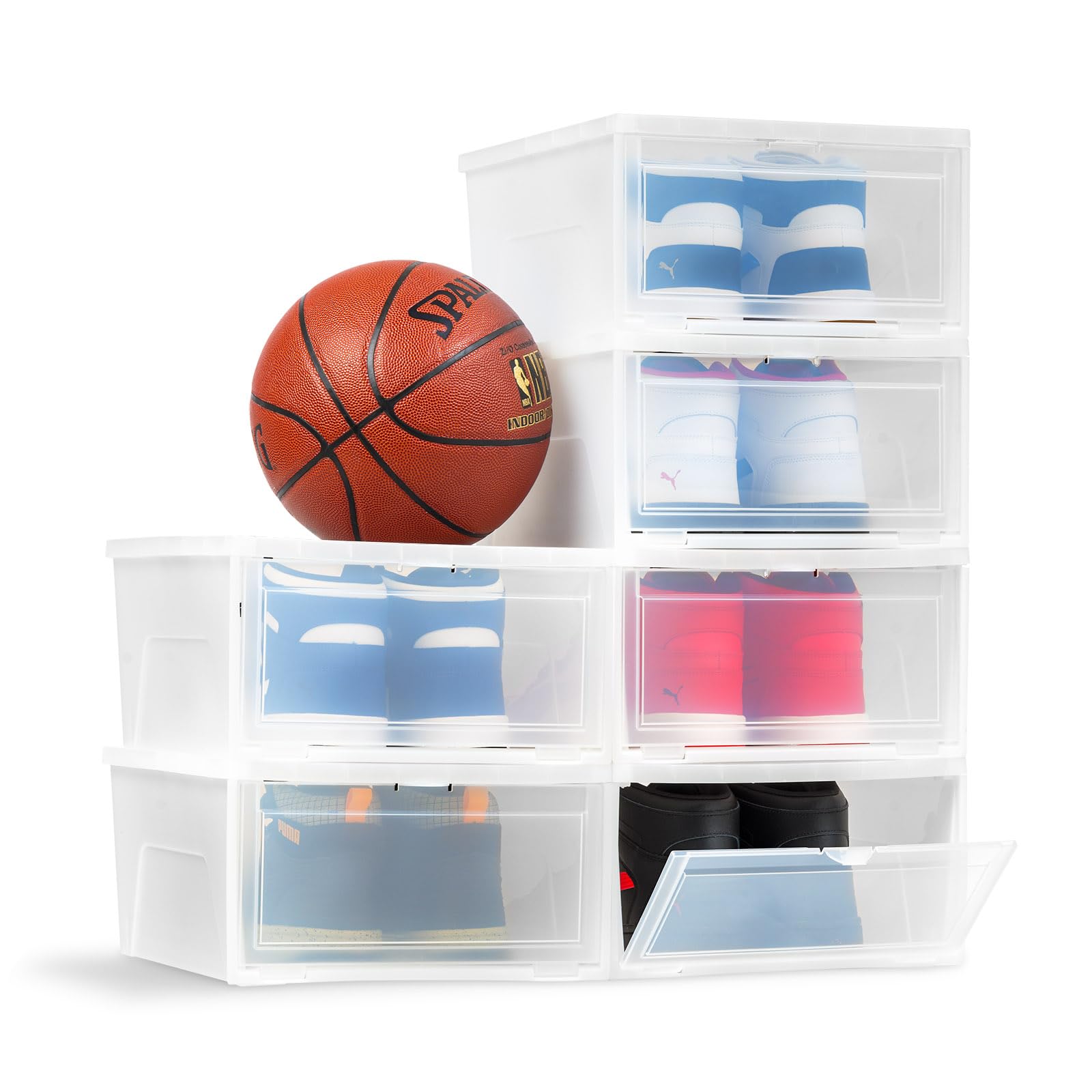 IRIS USA 30 Qt. Plastic Drawer Storage Organizer Stacking Drawers, 2-Pack, Stackable Unit with Sliding Drawer for Clothes Bedroom Kitchen Under Sink Pantry Craft Room Bathroom Dorm Office, Black