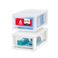 IRIS USA 17 Qt. Medium Plastic Stacking Drawer, Stackable Storage Organizer Unit with Sliding Drawer for Bedroom Kitchen Under Sink Pantry Craft Room Dorm Office, White, 4-Pack