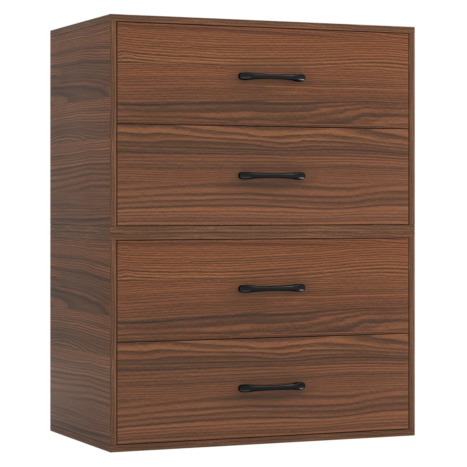 Giantex Stackable 2-Drawer Dressers for Bedroom - Short Dresser Two Drawer Storage Cabinet w/Handles & Anti-Topping Device, Small Dresser Chest of 2 Drawers for Closet Bedroom (1, White)