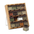 Kamenstein 16 Jar Ellington Revolving Countertop Spice Rack with Lift & Pour Caps and Spices Included, FREE Spice Refills for 5 Years: Black and Chrome