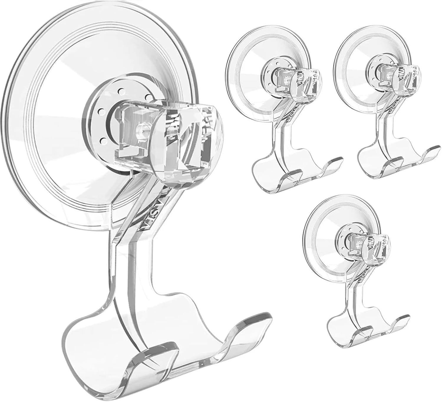 2 Suction Cup Hooks Detachable Reusable Shower Shaver Waterproof Strong Vacuum Storage Holder Hanger(4 Pack)