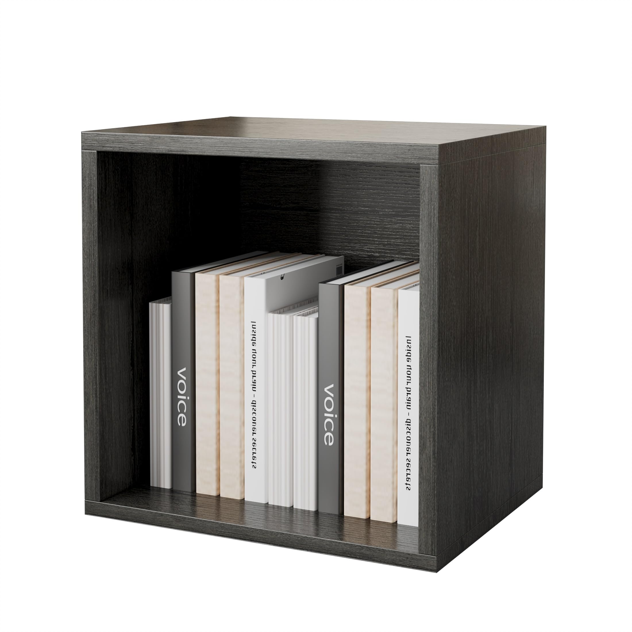 FUSUNBAO Magic DIY Cube Storage Organizer Stackable Cubes for Home Books Clothes Toy-Modular Cubby Storage System-Office Cubical-Bookcase Closet (Antique Brown, Drawer Cube)