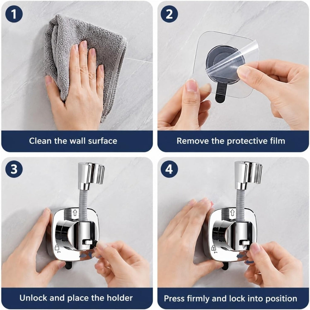 1 Suction Cup Shower Holder with Hook(White)