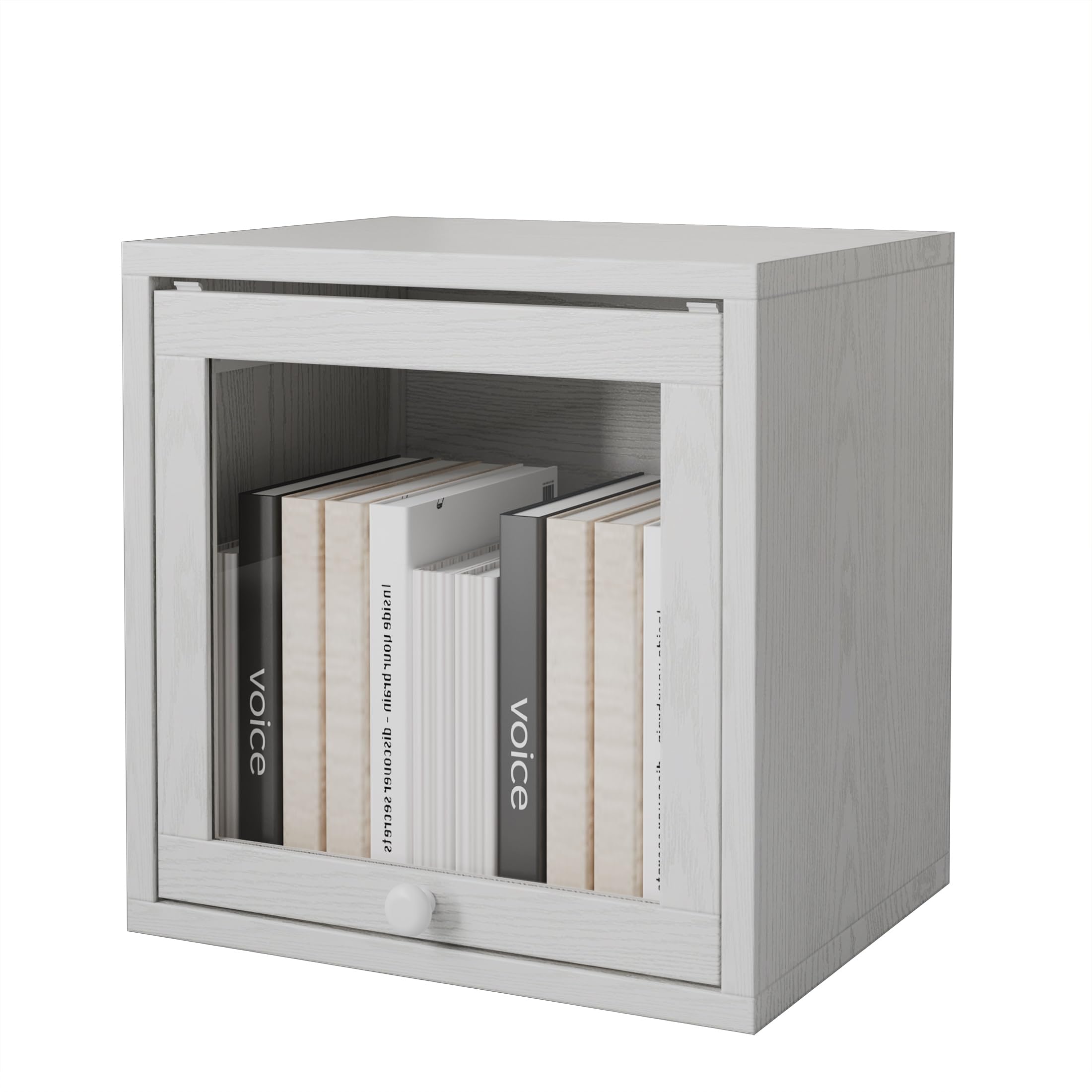 FUSUNBAO Magic DIY Cube Storage Organizer Stackable Cubes for Home Books Clothes Toy-Modular Cubby Storage System-Office Cubical-Bookcase Closet (Antique Brown, Drawer Cube)