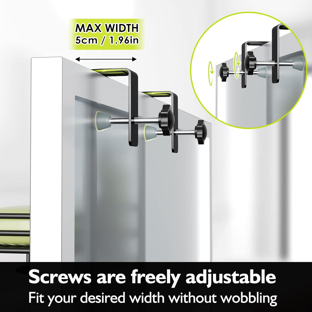 Orimade Over the Door Shower Caddy Adjustable 5 Tier Black,Bathroom Hanging Organizer Shelf Rustproof with 4 Hooks,Shower Basket with Soap Holder and Suction Cup