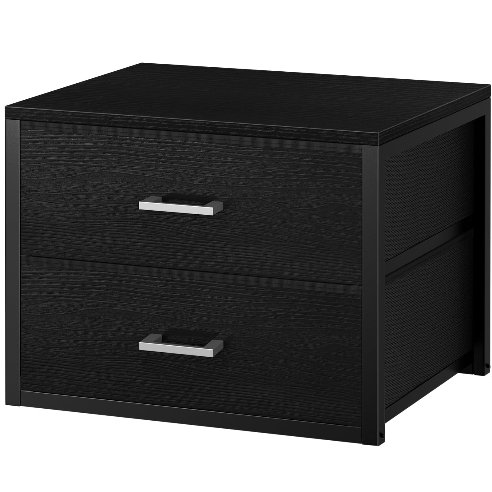BOLUO Stackable Storage Drawers Closet Organizers and Storage Fabric Black 2 Drawer Dresser for Bedroom Modern