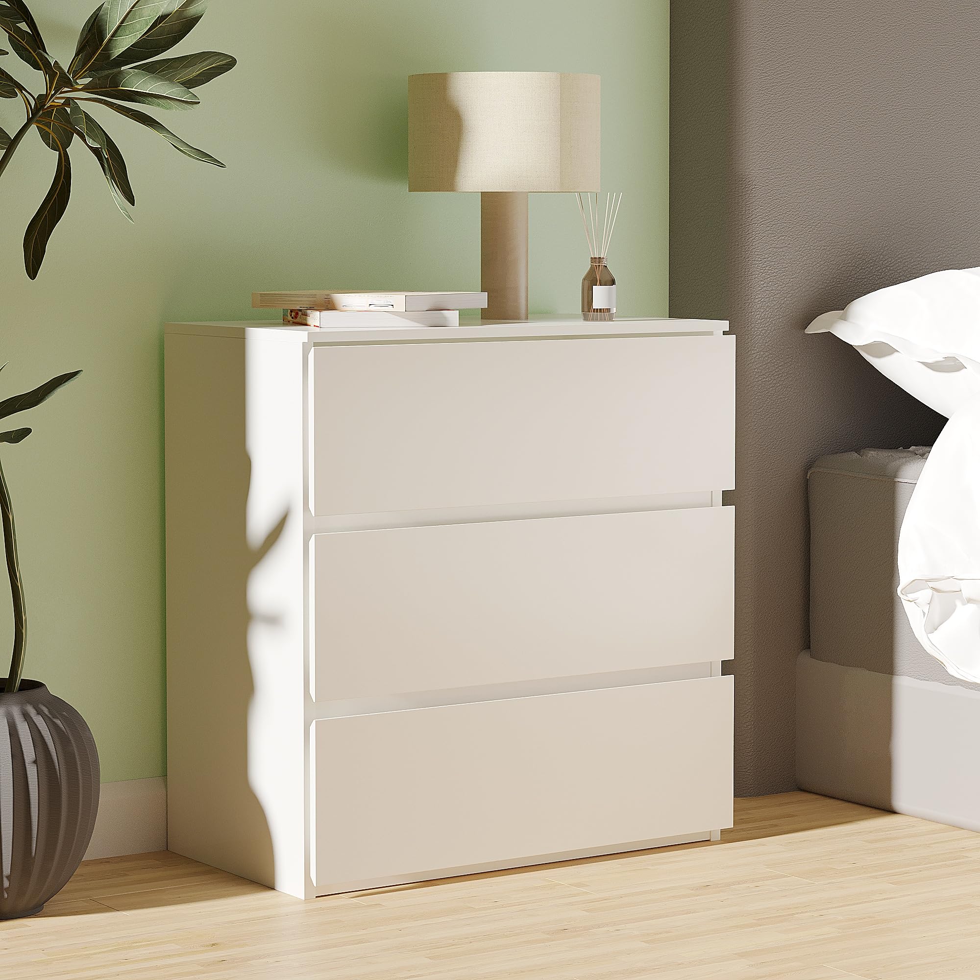 woodtalks Stackable 2 Drawer Dresser, Multi-Purpose Storage Closet Cube Dressers for Bedroom, Storage Cabinet for Entryway, Nightstand Sofa Beside Table Drawer Chest, 23.6 in, White