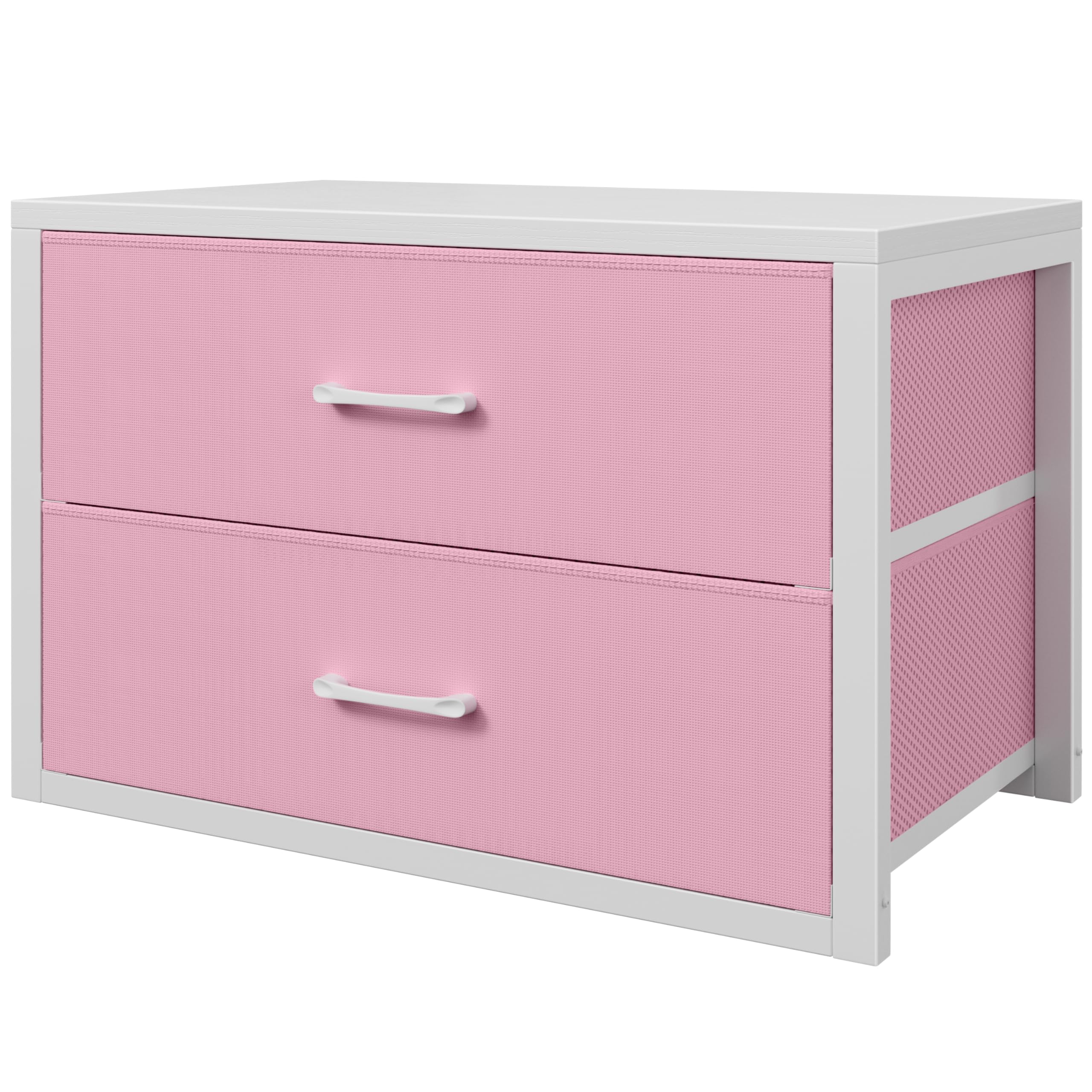 BOLUO Stackable Storage Drawers Closet Organizers and Storage Fabric Black 2 Drawer Dresser for Bedroom Modern