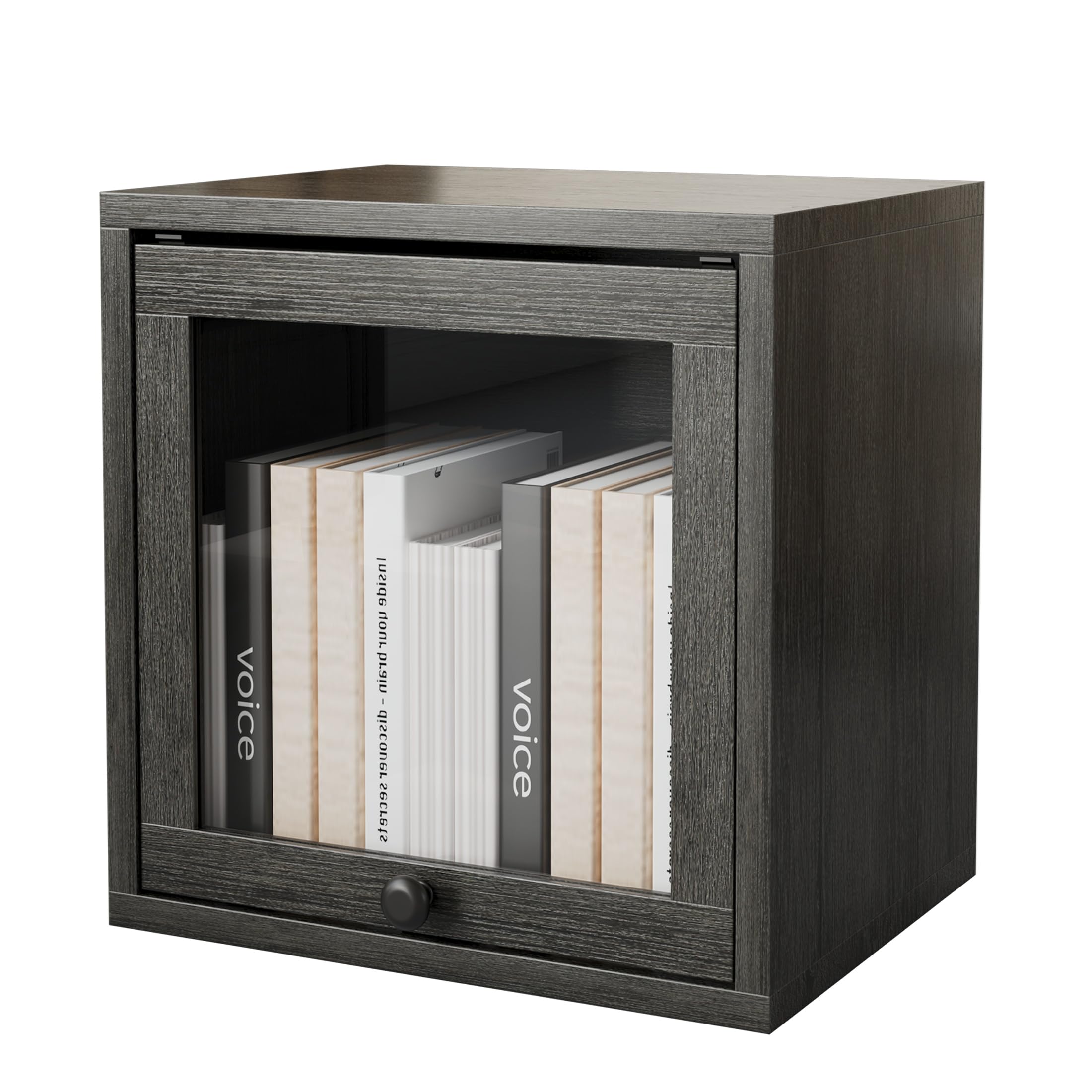 FUSUNBAO Magic DIY Cube Storage Organizer Stackable Cubes for Home Books Clothes Toy-Modular Cubby Storage System-Office Cubical-Bookcase Closet (Antique Brown, Drawer Cube)