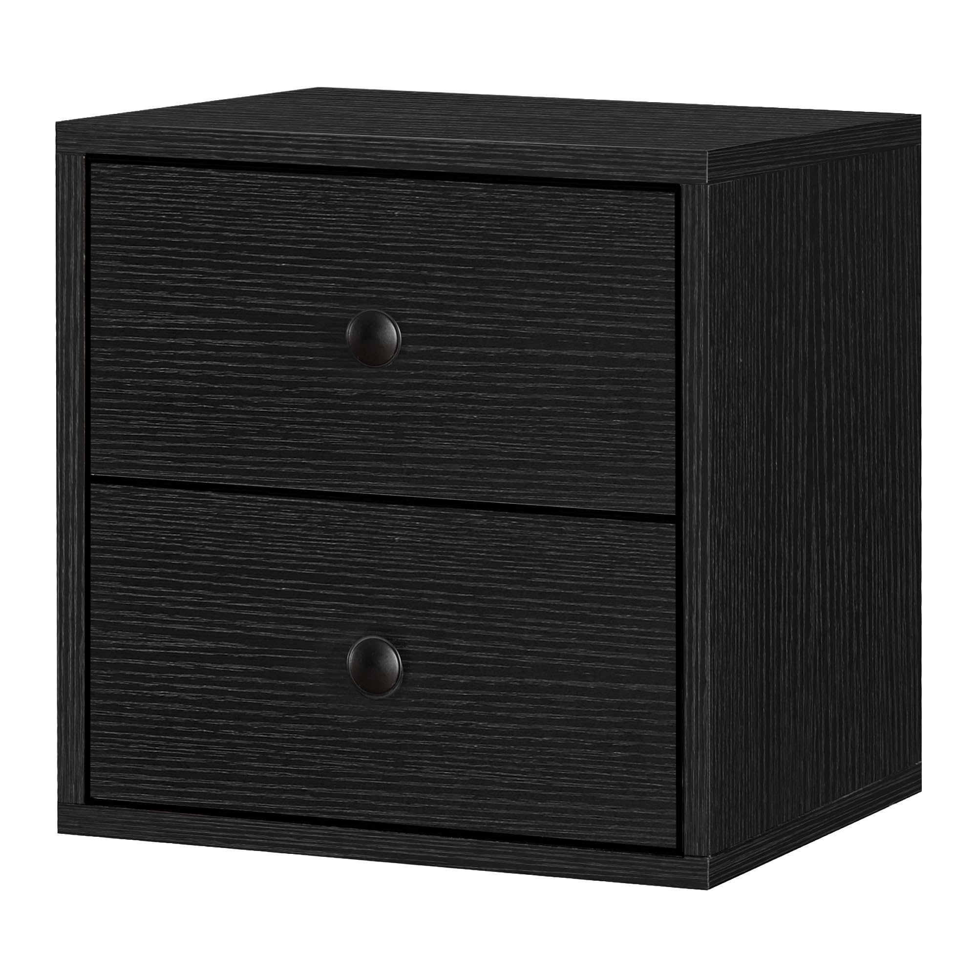 FUSUNBAO Magic DIY Cube Storage Organizer Stackable Cubes for Home Books Clothes Toy-Modular Cubby Storage System-Office Cubical-Bookcase Closet (Antique Brown, Drawer Cube)