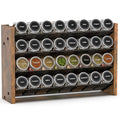 NESAPTO Spice Rack Organizer for Cabinet, Wood 4-Tier Vertical Seasoning Organizer, Wall Mount or Countertop Spice Shelf, Holds 36 Jars (No Jars Included), 17.2" W x 10.3" H