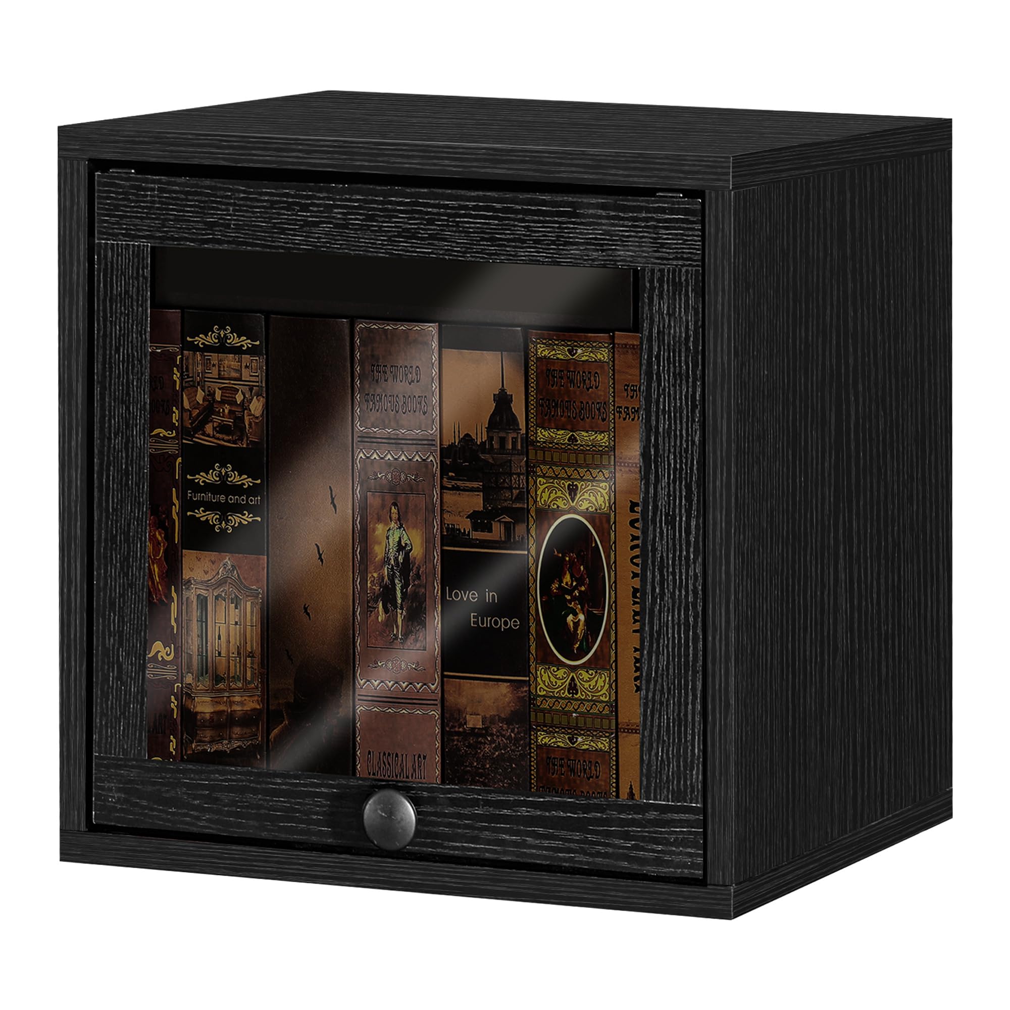FUSUNBAO Magic DIY Cube Storage Organizer Stackable Cubes for Home Books Clothes Toy-Modular Cubby Storage System-Office Cubical-Bookcase Closet (Antique Brown, Drawer Cube)