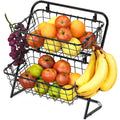 Simple Houseware 3-Tier Rigid Wire Market Fruit Basket Stand, Black