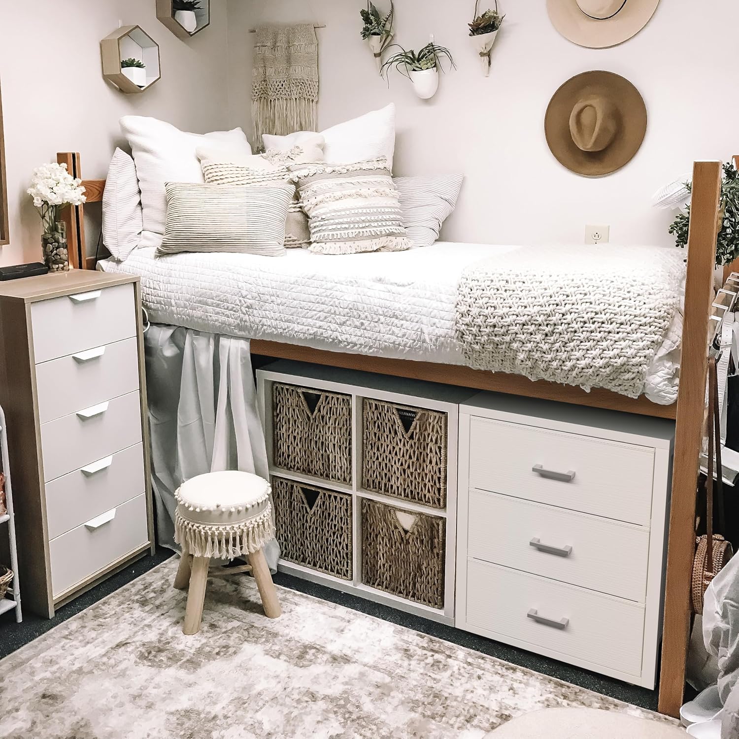 BOLUO Closet Drawers White 3 Drawer Dresser for Closet Organizers and Storage Bedroom Dorm Modern